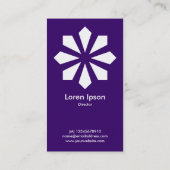 Art Deco Blume Star - Deep Lila 330066 Visitenkarte (Rückseite)