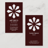 Art Deco Blume Star - Dunkelbraun 330000 Visitenkarte (Vorne/Hinten)