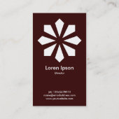 Art Deco Blume Star - Dunkelbraun 330000 Visitenkarte (Rückseite)