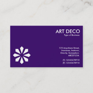 Art Deco Blume Symbol - Deep Lila 330066 Visitenkarte