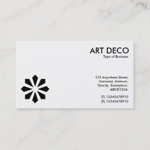 Art Deco Blume Symbol - Weiß und Schwarz (Gold) Visitenkarte