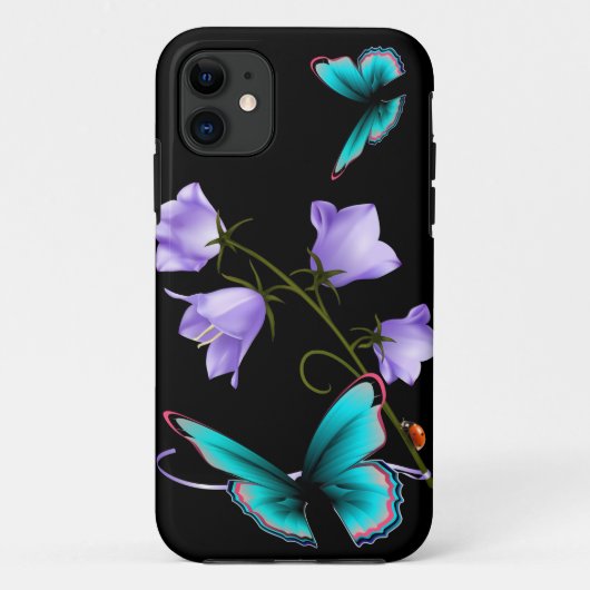 Art Deco Blume und Schmetterling Case-Mate iPhone Hülle (Rückseite)