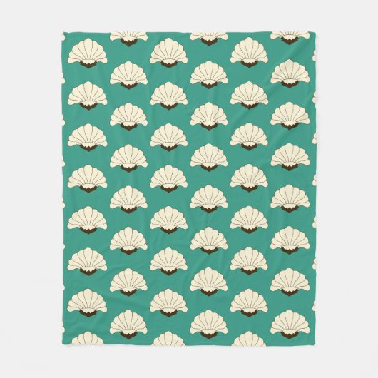 Art-Déco-Blume und Türkis der 20er Jahre Fleecedecke (Vorderseite)