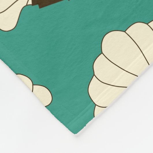 Art-Déco-Blume und Türkis der 20er Jahre Fleecedecke (Ecke)