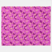 Art-Déco-Blume - Violett-, Korallenfarben Fleecedecke (Vorderseite (Horizontal))