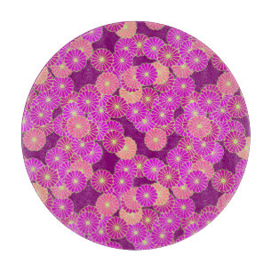Art-Déco-Blume - Violett-, Korallenfarben Schneidebrett