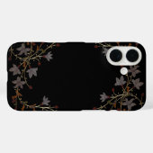 Art Deco Blumen auf Schwarz Case-Mate iPhone Hülle (Rückseite (Horizontal))