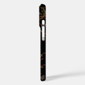 Art Deco Blumen auf Schwarz Case-Mate iPhone Hülle (Rückseite / Links)