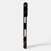 Art Deco Blumen auf Schwarz Case-Mate iPhone Hülle (Rückseite / Rechts)