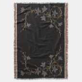 Art Deco Blumen auf Schwarz Decke (Vorderseite Vertikal)