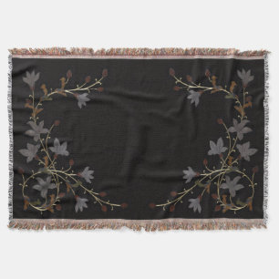 Art Deco Blumen auf Schwarz Decke