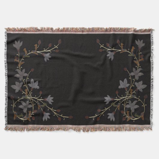 Art Deco Blumen auf Schwarz Decke (Vorderseite)
