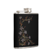 Art Deco Blumen auf Schwarz Flachmann (Rechts)