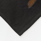 Art Deco Blumen auf Schwarz Fleecedecke (Ecke)