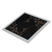 Art Deco Blumen auf Schwarz Fliese (Seite)