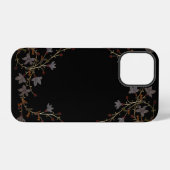 Art Deco Blumen auf Schwarz iPhone Hülle (Rückseite (Horizontal))