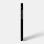 Art Deco Blumen auf Schwarz iPhone Hülle (Linke Seite)