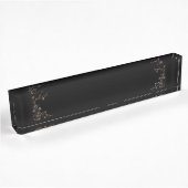 Art Deco Blumen auf Schwarz Namensplakette
