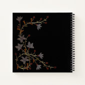 Art Deco Blumen auf Schwarz Notizblock (Rückseite)