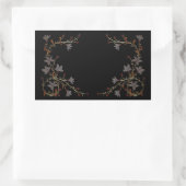 Art Deco Blumen auf Schwarz Rechteckiger Aufkleber (Tasche)