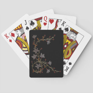 Art Deco Blumen auf Schwarz Spielkarten