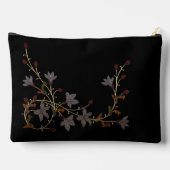 Art Deco Blumen auf Schwarz Zubehörtasche (Rückseite)
