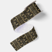 Art Deco Blumen geometrisches Musterdesign Satinband (Rückseite)