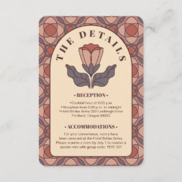 Art Deco Blumen Hochzeitsdetails Karte QR-Code