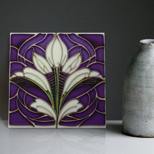 Art Deco Blumen Wanddekoration Art Nouveau Keramik Fliese