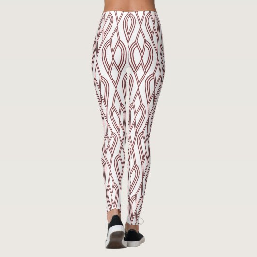 Art Deco Blumenbeete Leggings (Rückseite)