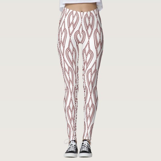 Art Deco Blumenbeete Leggings (Vorderseite)