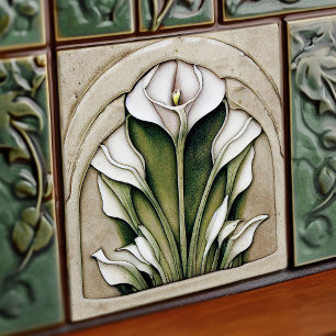 Art Deco Blumendekor für Wände Art Nouveau Keramik Fliese