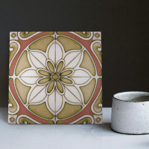Art Deco Blumendekor Wanddekoration Art Nouveau Sp Fliese