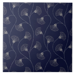 Art Deco Blumenfächer-Muster Fliese