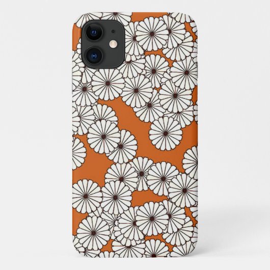 Art Deco Blumenmuster - creme auf rost Case-Mate iPhone Hülle (Rückseite)