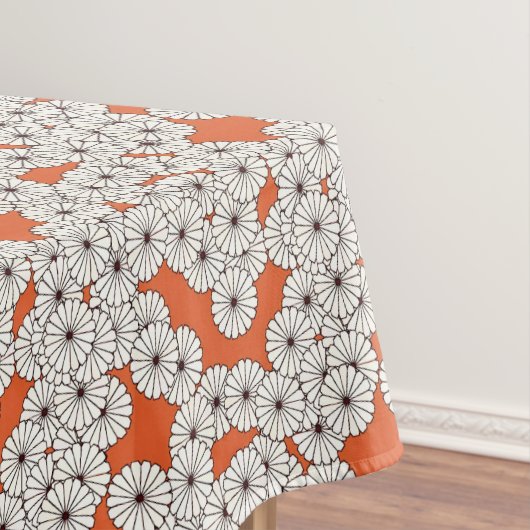 Art Deco Blumenmuster - creme auf rost Tischdecke (Beispiel)
