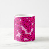 Art Deco Blumenmuster - Magenta auf Rosa Kaffeetasse (Mittel)
