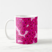 Art Deco Blumenmuster - Magenta auf Rosa Kaffeetasse (Links)
