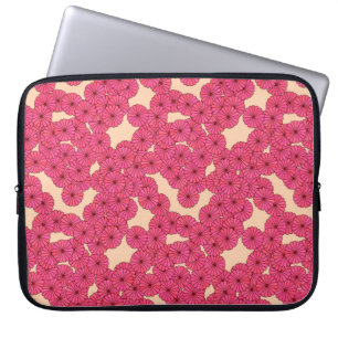 Art Deco Blumenmuster - rosa und pfirsich Laptopschutzhülle