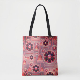 Art Deco-Blumenmuster vintage floral geometrisch Tasche