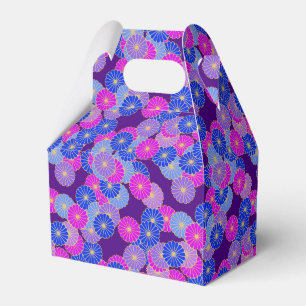 Art Deco Blumenmuster - violett, blau und purpur Geschenkschachtel