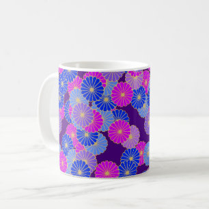 Art Deco Blumenmuster - violett, blau und purpur Kaffeetasse