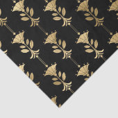Art Deco Blumensäulen-Musterdesign Seidenpapier (Detail)