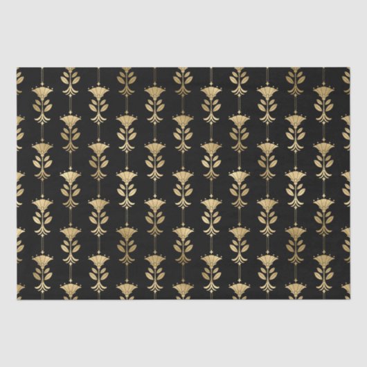 Art Deco Blumensäulen-Musterdesign Seidenpapier (Vorderseite)