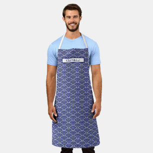 Art Deco Bögen Fächer DIY Farben Weiß Navy SV Schürze