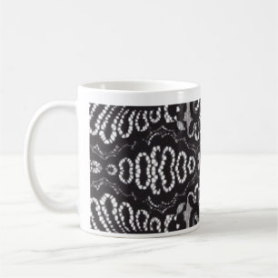 Art Deco Bohemisch Chic florale Gotische schwarze Kaffeetasse