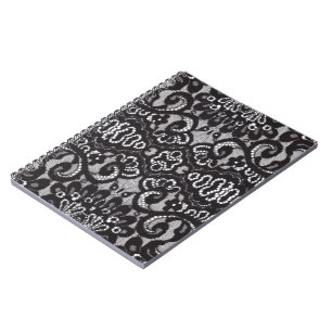 Art Deco Bohemisch Chic florale Gotische schwarze Notizblock