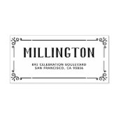Art Deco Border Familienname & Rücksendeadresse Gummistempel (Prägung)