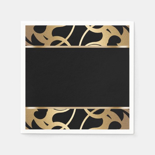 Art Deco Border Gold Serviette (Vorderseite)