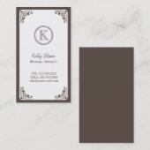 Art Deco Border Massage Therapeut Visitenkarte (Vorne/Hinten)